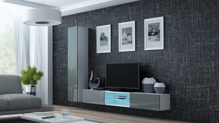 Cama VIGO 21 BI/SZ svetainės sekcija Spinta daiktams ir garso / vaizdo technikai laikyti