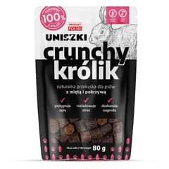 UNISZKI Crunchy Rabbit with mint and nettle - skanėstas šuniui - 80g 1