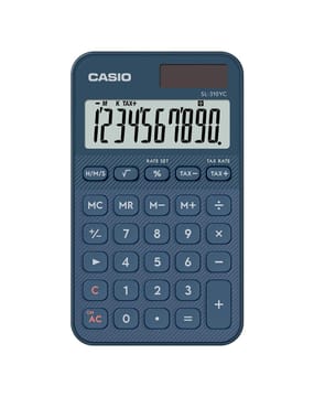 Casio SL-310YC-NY skaičiuotuvas, maitinamas baterijomis ir saulės energija, mėlynos spalvos