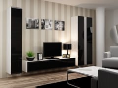 Cama VIGO 1 BI/CZ svetainės sekcija Spinta daiktams ir garso / vaizdo technikai laikyti