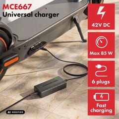 „Maclean Energy“ universalus įkroviklis / maitinimo adapteris paspirtukams, 42 V DC, 2 A, maks. 85 W, greitasis įkrovimas, 6 jungtys, MCE667 2
