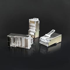 Qoltec 54554 RJ45 modulinė jungtis | CAT5e | FTP |Auksuoti kontaktai | 100 vienetų 4