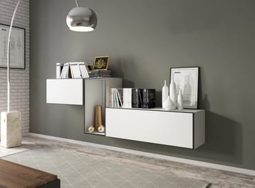Cama ROCO11 BI/CZ/BI svetainės sekcija Spinta daiktams ir garso / vaizdo technikai laikyti