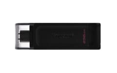 Kingston Technology DataTraveler 70 USB atmintukas 256 GB C tipo USB 3.2 Gen 1 (3.1 Gen 1) Juoda