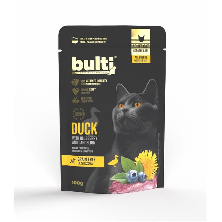BULTI Superfoods Duck mince with blueberries and dandelion Mono - šlapias kačių maistas - 100g