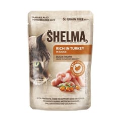 SHELMA Rich in turkey in sauce - šlapias kačių maistas - 85g 1