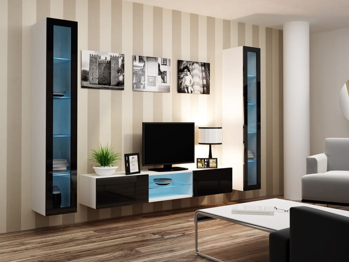 Cama VIGO 20 BI/CZ svetainės sekcija Spinta daiktams ir garso / vaizdo technikai laikyti