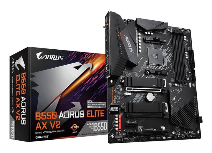 GIGABYTE B550 AORUS ELITE AX V2 pagrindinė plokštė AMD B550 AM4 lizdas ATX