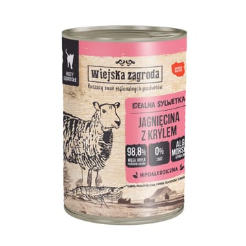 WIEJSKA ZAGRODA Lamb with krill - šlapias kačių maistas - 400g
