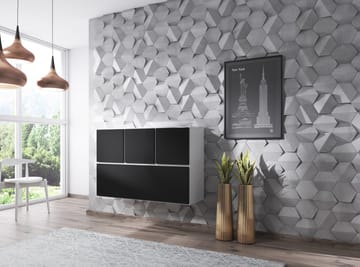 Cama ROCO13 BI/BI/CZ svetainės sekcija Spinta daiktams ir garso / vaizdo technikai laikyti