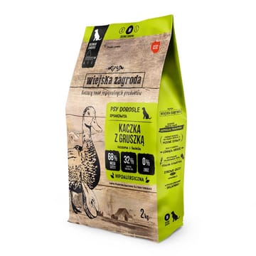 WIEJSKA ZAGRODA Duck with pear M - sausas maistas šunims - 2kg