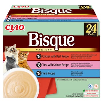 INABA Ciao Bisque Creamy soup with tuna, chicken, beef and salmon - skanėstas katėms - 24x40g