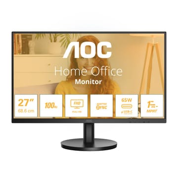 AOC 27B3CA2 kompiuterio monitorius 68,6 cm (27") 1920 x 1080 pikseliai „Full HD“ LED Juoda