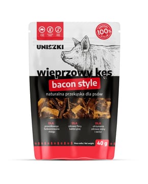 UNISZKI Kiaulienos kąsnelis – skanėstas šunims – 40 g