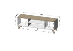 Cama LOTTA SET 1 svetainės sekcija Spinta daiktams ir garso / vaizdo technikai laikyti 8
