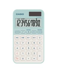 Casio SL-310YC-LG skaičiuotuvas, maitinamas baterijomis ir saulės energija, šviesiai žalias 1