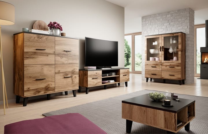 Cama LOTTA SET 1 WOT+B svetainės sekcija Spinta daiktams ir garso / vaizdo technikai laikyti