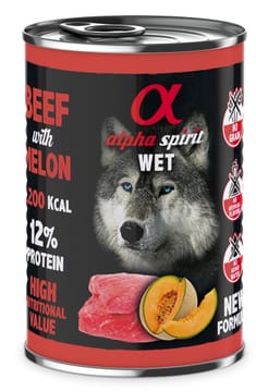 ALPHA SPIRIT WET Jautiena su melionu - šlapias pašaras šunims - 400 g