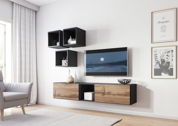 Cama ROCO8 ANTR/WO svetainės sekcija Spinta daiktams ir garso / vaizdo technikai laikyti