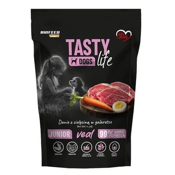 BIOFEED Tasty Dogs Life Junior Veal - drėgnas ėdalas šunims - 500g
