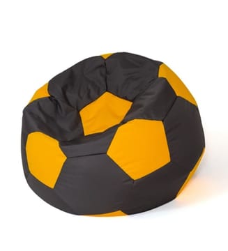 Sako krepšys Pouffe Ball juodai geltonas XL 120 cm