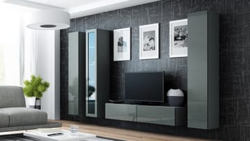Cama VIGO 15 SZ/SZ svetainės sekcija Spinta daiktams ir garso / vaizdo technikai laikyti