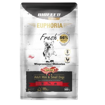BIOFEED Euphoria Fresh Adult Pork and beef XS/S - sausas maistas šunims - 500g