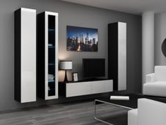 Cama VIGO 15 CZ/BI svetainės sekcija Spinta daiktams ir garso / vaizdo technikai laikyti