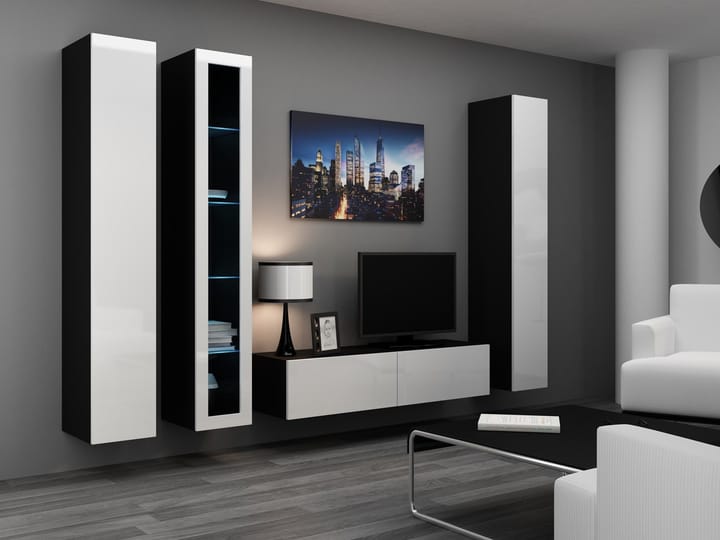 Cama VIGO 15 CZ/BI svetainės sekcija Spinta daiktams ir garso / vaizdo technikai laikyti