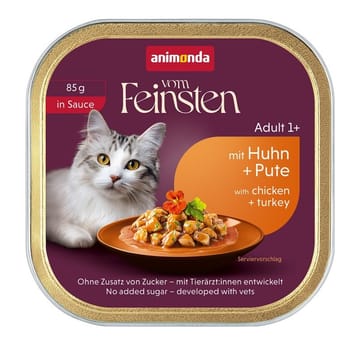 ANIMONDA Vom Feinsten Adult in Sauce Chicken and turkey  - šlapias kačių maistas - 85g