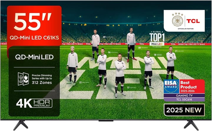 TCL C61KS 55C61KS televizorius 139,7 cm (55") 4K Ultra HD Smart TV Wi-Fi Juoda