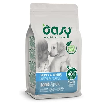 OASY One Animal Protein Puppy & Junior Medium/Large Lamb - sausas maistas šunims - 12kg