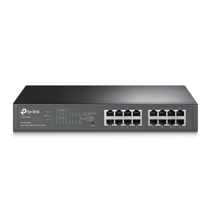 TP-Link TL-SG1016PE tinklo komutatorius Valdomas L2 Gigabit Ethernet (10/100/1000) Maitinimas per Eternetą (PoE) Juoda