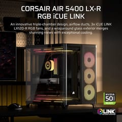 Corsair AIR 5400 LX-R RGB iCUE LINK „Midi Tower“ Juoda 2
