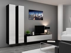 Cama VIGO 4 CZ/BI svetainės sekcija Spinta daiktams ir garso / vaizdo technikai laikyti 2