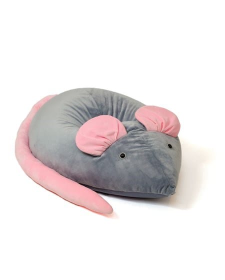 Sako krepšys Pouffe Mouse pilkai rožinės spalvos L 110 x 80 cm