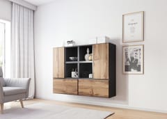 Cama ROCO19 ANTR/WO svetainės sekcija Spinta daiktams ir garso / vaizdo technikai laikyti 2