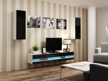 Cama VIGO NEW10BI/CZ svetainės sekcija Spinta daiktams ir garso / vaizdo technikai laikyti