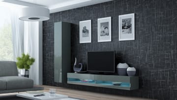 Cama VIGO NEW9 SZ/SZ svetainės sekcija Spinta daiktams ir garso / vaizdo technikai laikyti