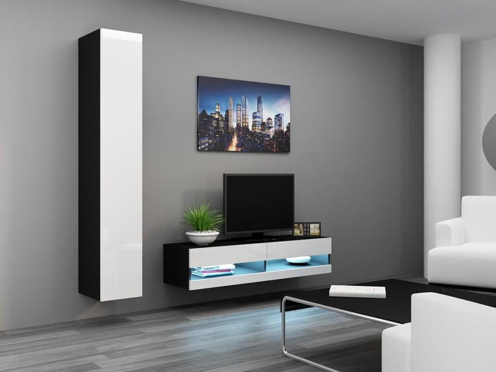Cama VIGO NEW13CZ/BI svetainės sekcija Spinta daiktams ir garso / vaizdo technikai laikyti