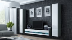 Cama VIGO NEW4 SZ/BI svetainės sekcija Spinta daiktams ir garso / vaizdo technikai laikyti