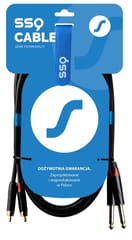 SSQ RCAJM2 SS-1428 Kabelis 2x RCA - 2x Jack Mono 6,3 mm 2 m Juoda 1