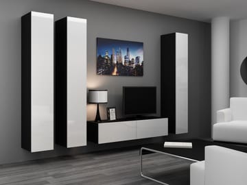 Cama VIGO 14 CZ/BI svetainės sekcija Spinta daiktams ir garso / vaizdo technikai laikyti