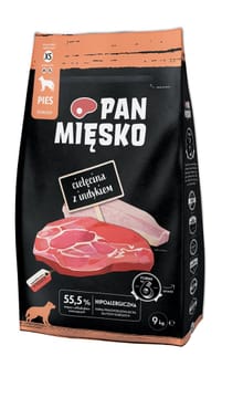 PAN MIĘSKO Veal with turkey XS - sausas maistas šunims - 9kg