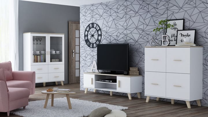 Cama LOTTA SET 1 svetainės sekcija Spinta daiktams ir garso / vaizdo technikai laikyti