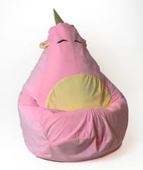 Vienaragis rožinis XL 130 x 90 cm Sako krepšys pouffe 3