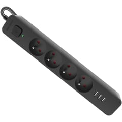 DEFENDER POWER STRIP 4 SLOTS 3XUSB 5M 99458 1