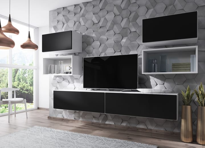 Cama ROCO3 BI/BI/CZ svetainės sekcija Spinta daiktams ir garso / vaizdo technikai laikyti