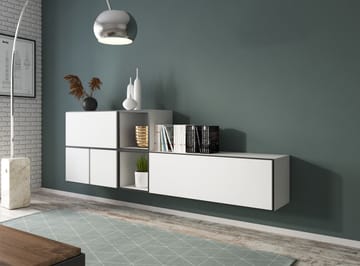 Cama ROCO9 BI/CZ/BI svetainės sekcija Spinta daiktams ir garso / vaizdo technikai laikyti