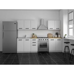 Topeshop KUCHNIA SET 200 BALTA virtuvės ir valgomojo baldų komplektas 5